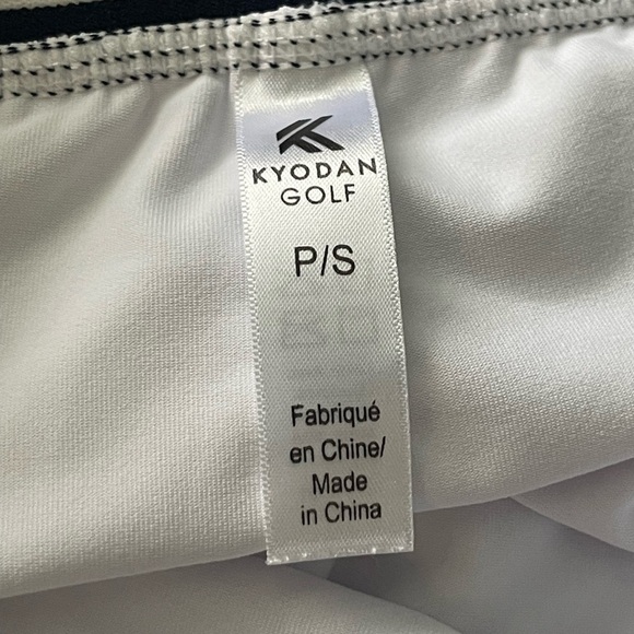 Kyodan Golf Skort White Pleated Elastic Navy Striped Waistband Stretch Small - Picture 5 of 8